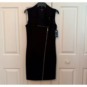 GUESS Black Dress W/Zipper Front Size 4